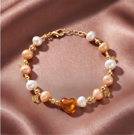 Heart Charm Pearl Bracelets