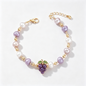 Purple Grape Charm Pearl Bracelet