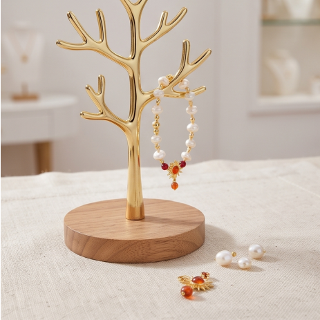 Sunburst Amber Pearl Bracelet